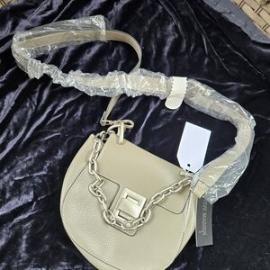 Steve Madden BKAIA Grey Crossbody Chain Saddle Bag NWT
